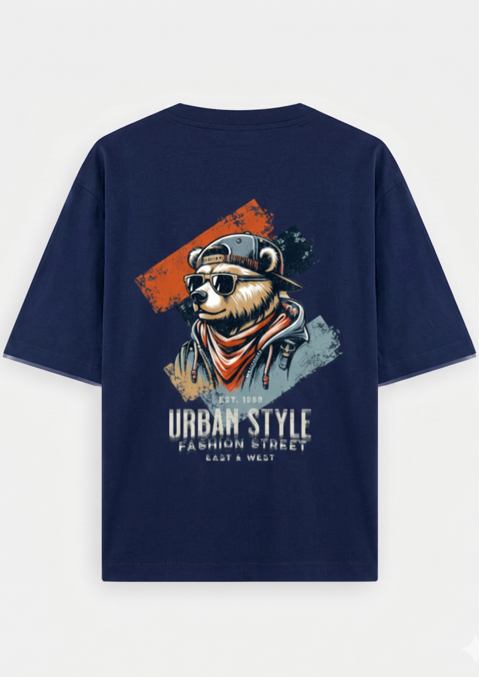 Urban Beer Oversized T-Shirt in Midnight Blue - Rivento Fashion oversized t-shirt for men