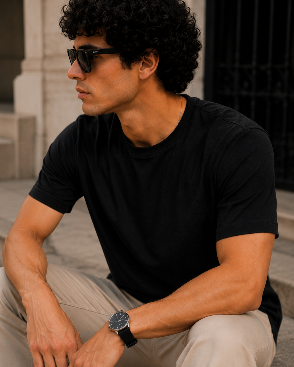 Men's Premium Black Supima Cotton Classic Fit Solid T-Shirt