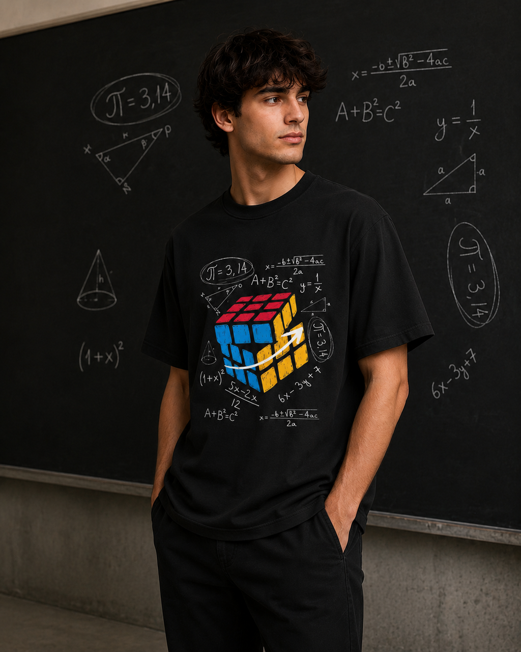 Rubik's Cube Math Puzzle Men Classic Fit T-Shirt
