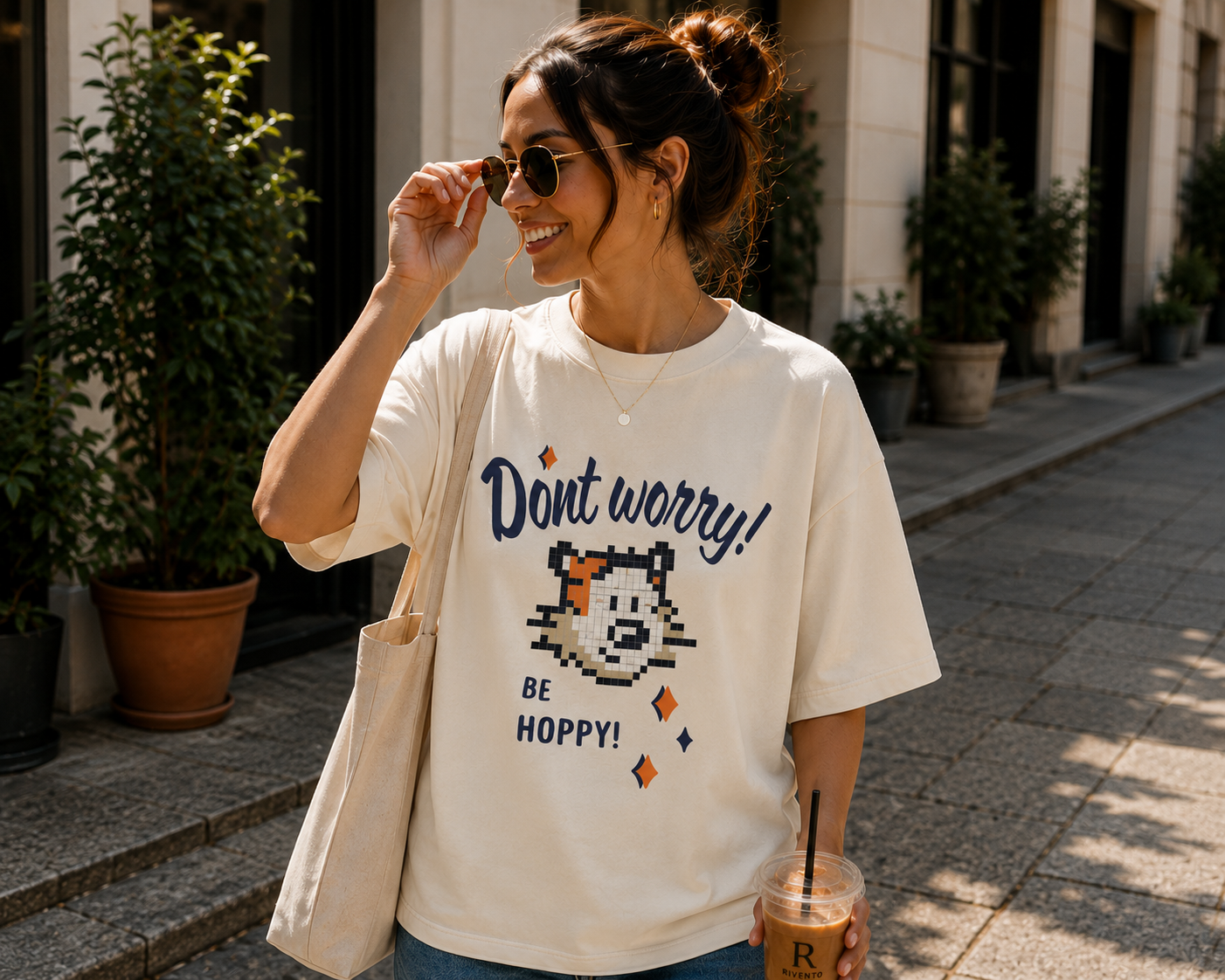 Women Don't Worry Oversized Graphic T-Shirt