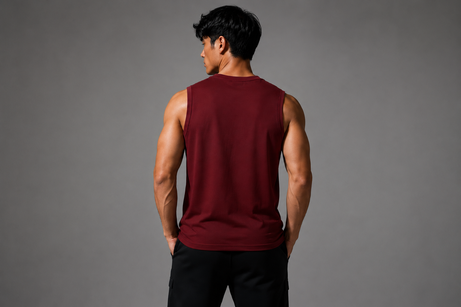 Limitless Maroon Motivational Graphic Tank Top for Men