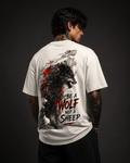 Be A Wolf Not A Sheep Back Print Oversized T-Shirt for Men