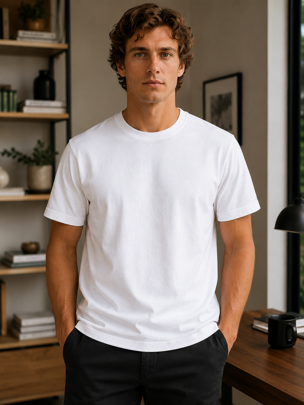 EarthPure Premium White Organic Cotton Classic Fit Solid T-Shirt