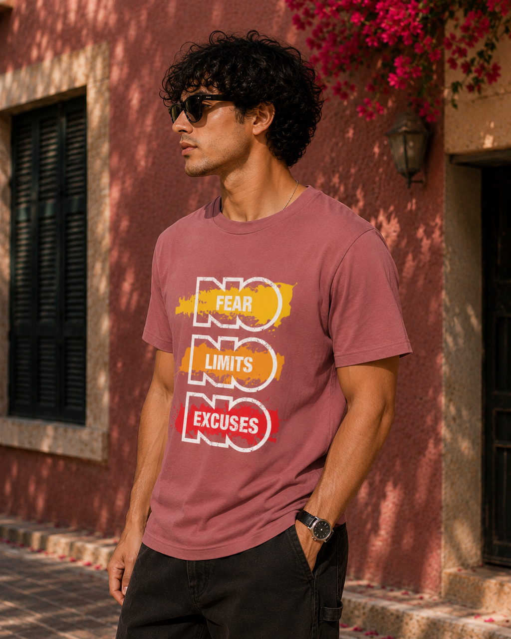 Fearless Attitude Graphic Classic Fit T-Shirt for Men