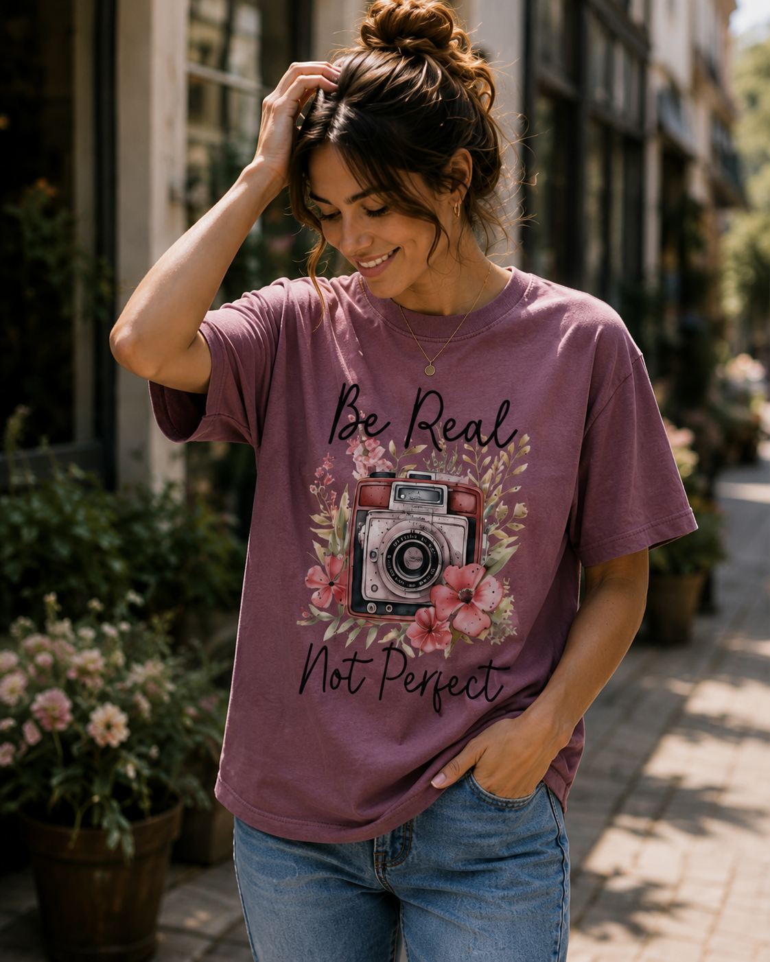 Be Real Not Perfect Women Graphic T-Shirt