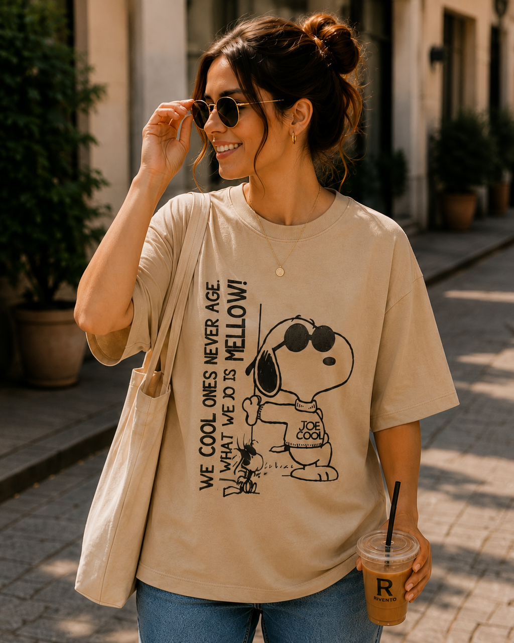 Women Joe Cool Snoopy Oversized Graphic T-Shirt