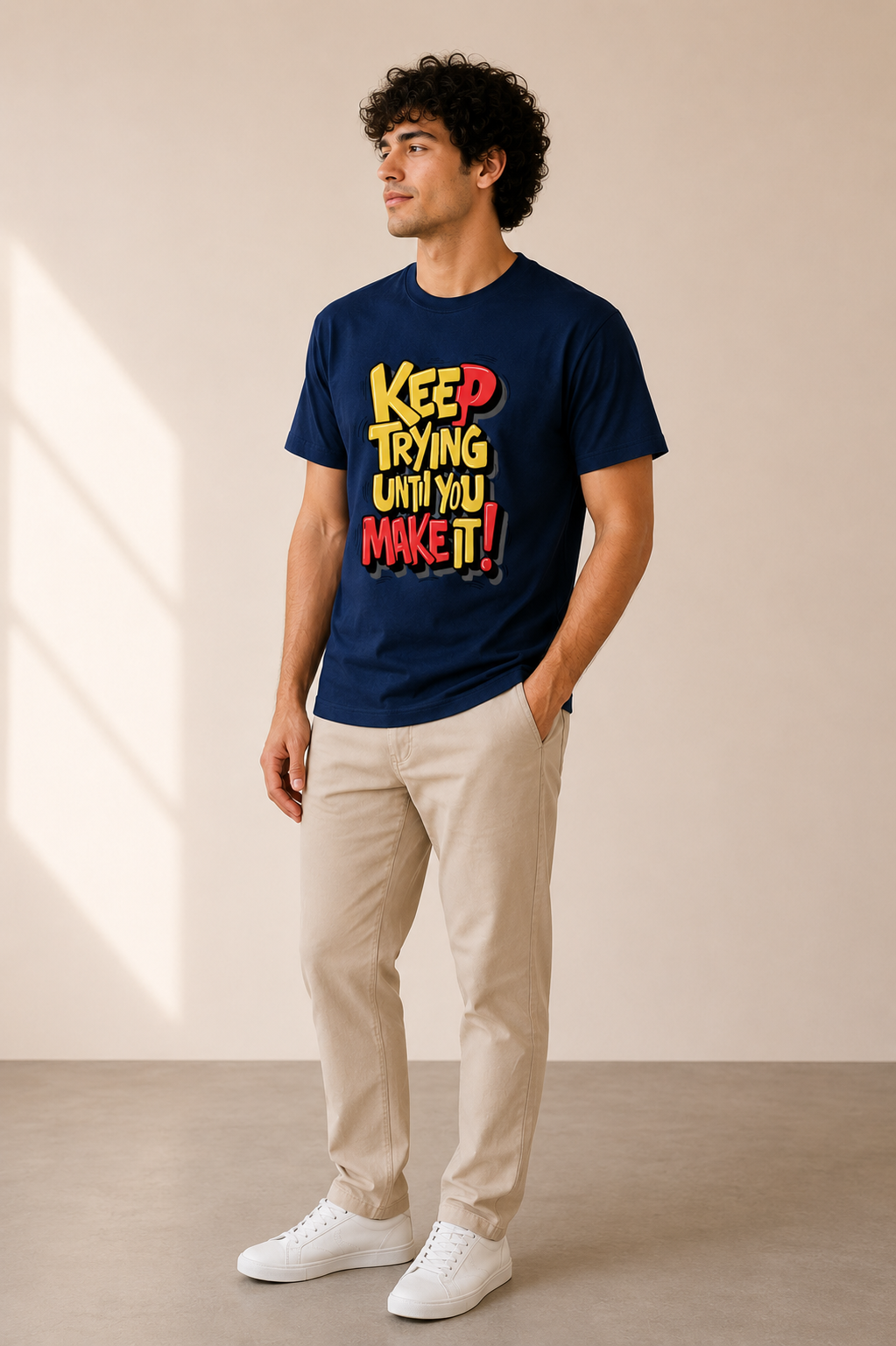 Keep Trying Until You Make It Men Classic Fit Motivational Graphic T-Shirt