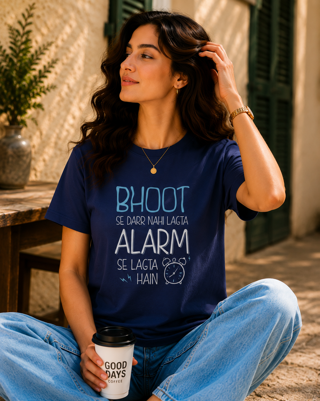 Morning Struggle Typography Women T-Shirt