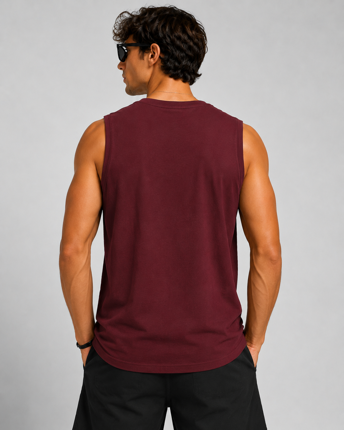 Freedom Ride Motorcycle Print Maroon Tank Top