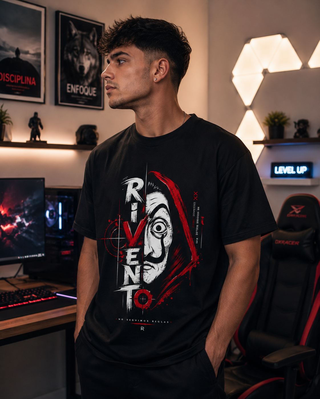 Rivento Heist Mask Men Classic Fit Graphic T-Shirt