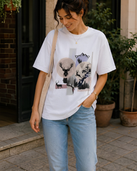 Women Mountain Deer Wilderness Oversized T-Shirt