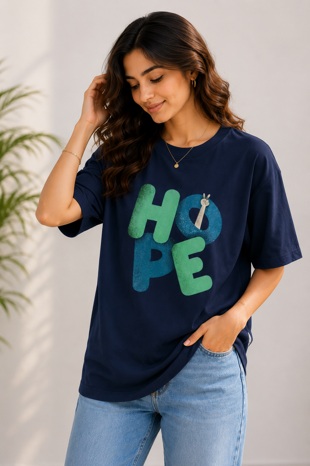 Women Choose Hope Statement Oversized T-Shirt