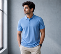 Signature Men Classic Fit Ocean Blue Polo T-Shirt