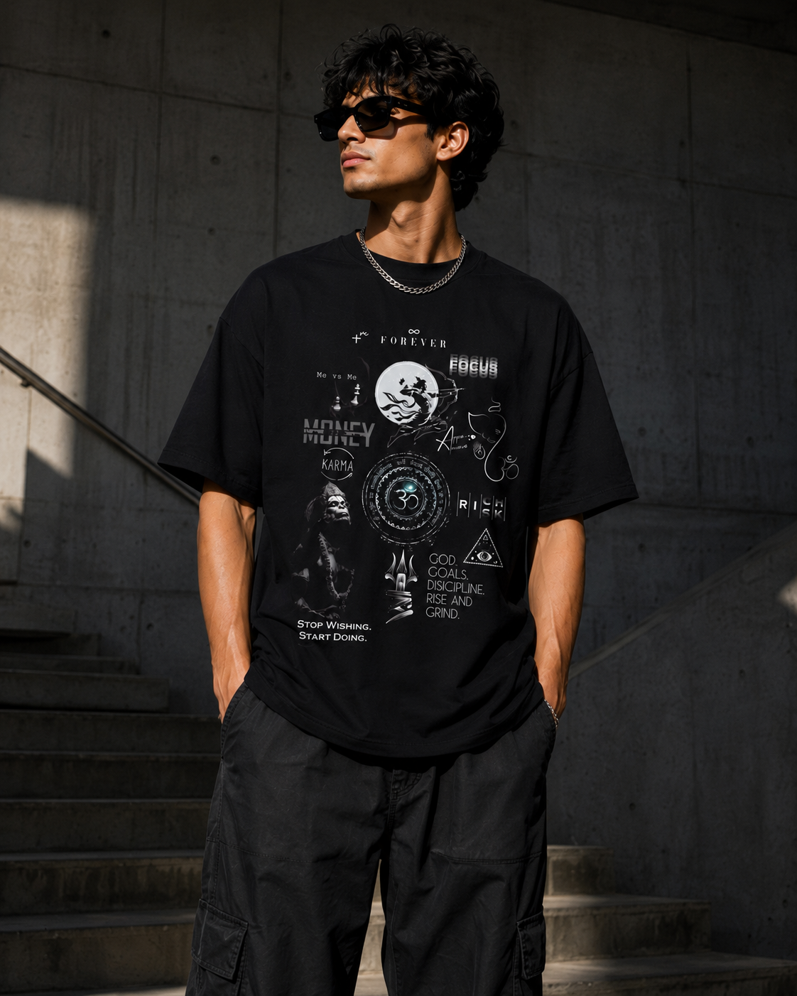 Mindset Manifesto Graphic Oversized T-Shirt for Men