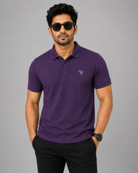 Signature Men Classic Fit Purple Polo T-Shirt