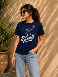 Rivento Deer Emblem Graphic Women T-Shirt