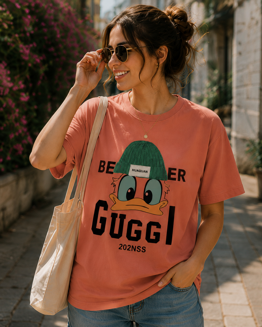 Vintage Cartoon Street Graphic Women T-Shirt