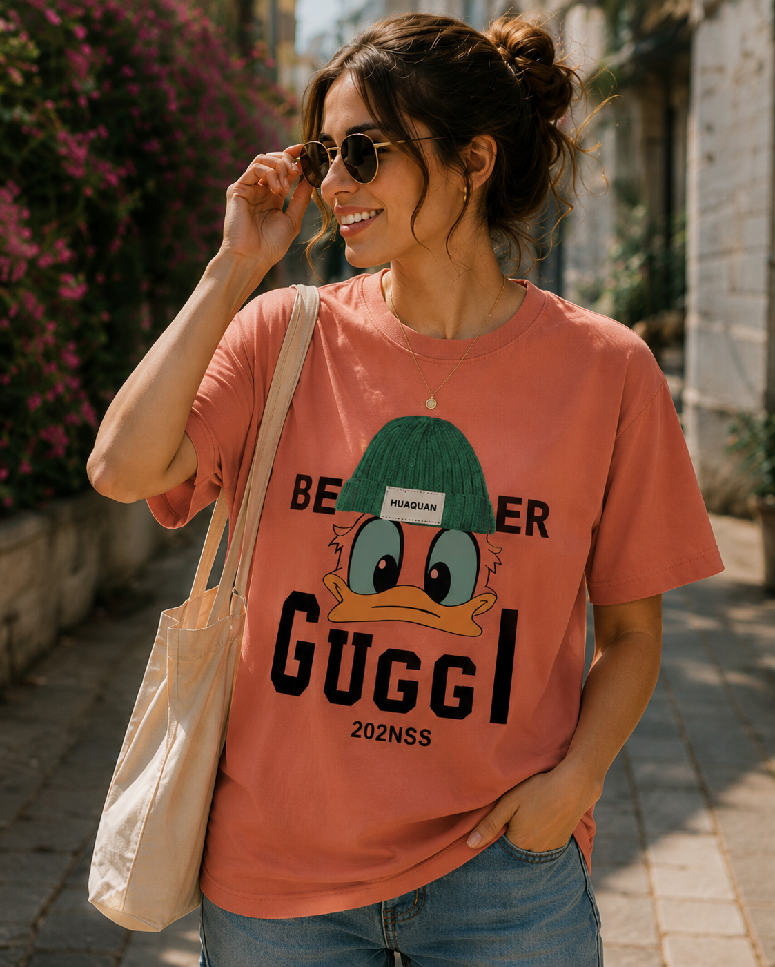 Vintage Cartoon Street Graphic Women T-Shirt