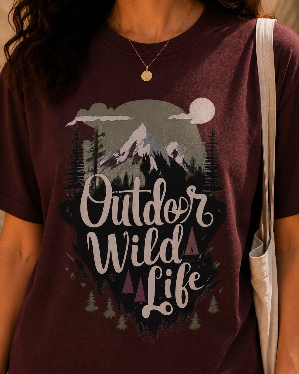 Women Mountain Wilderness Graphic T-Shirt