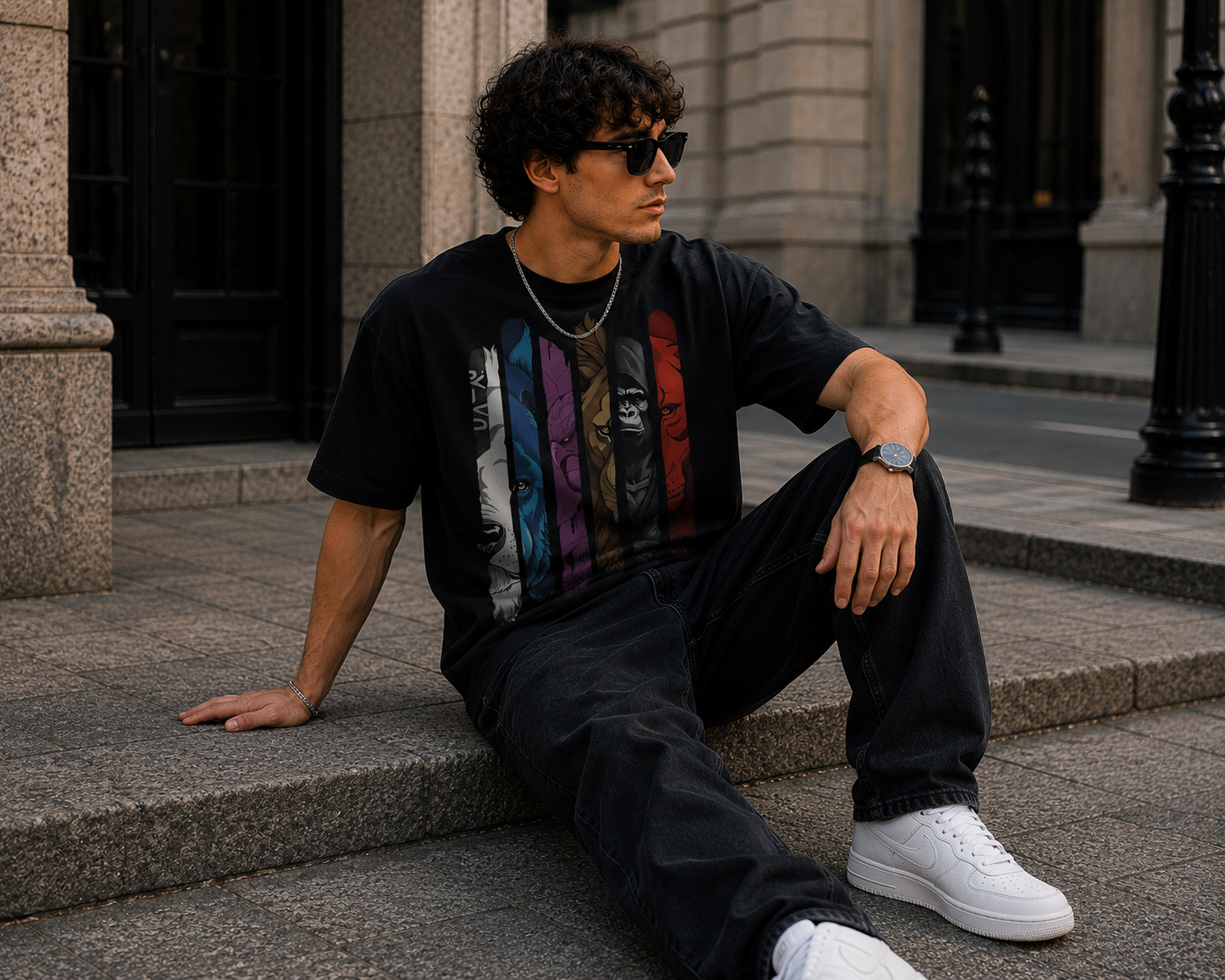 Primal Legends Oversized Graphic T-Shirt for Men