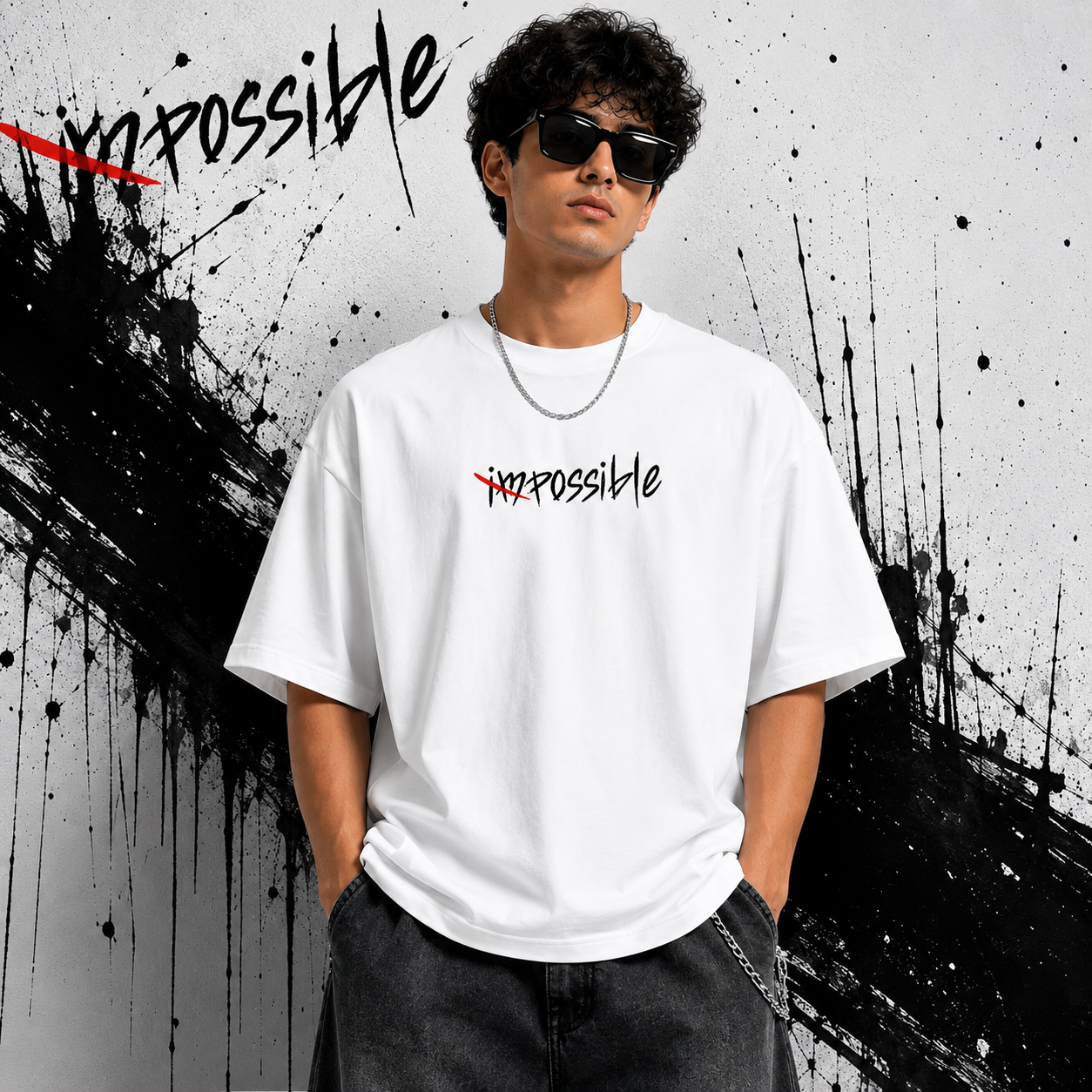 Beyond Impossible Oversized Graphic T-Shirt for Men