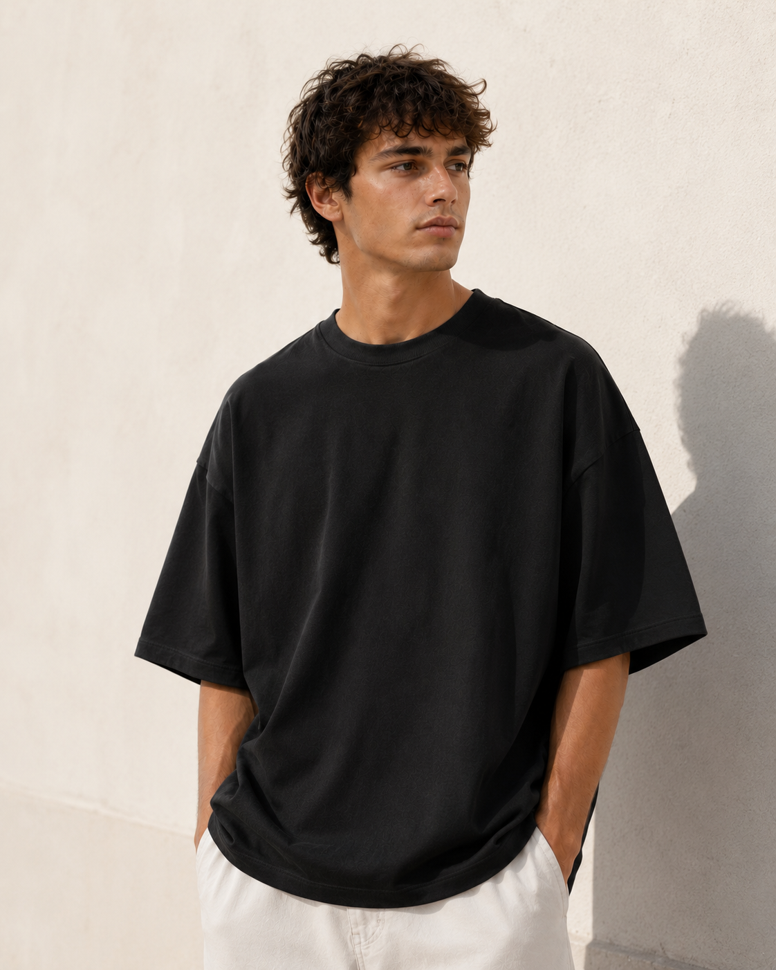 Men's Black Oversized Drop Shoulder T-Shirt