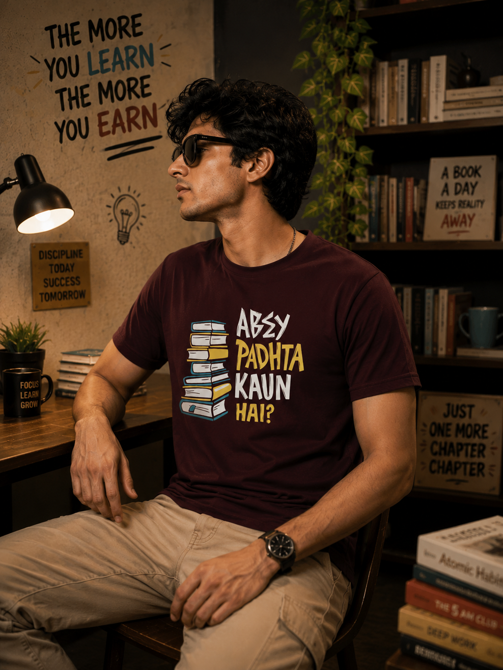 Abey Padhta Kaun Hai? Book Lover Men Classic Fit T-Shirt