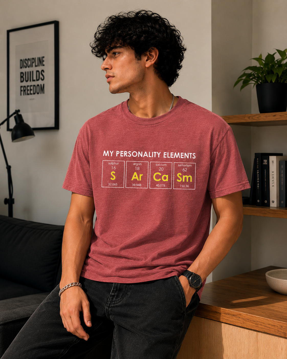 Sarcasm Personality Elements Graphic Classic Fit T-Shirt for Men