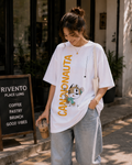 Women Cannauta Cartoon Oversized T-Shirt