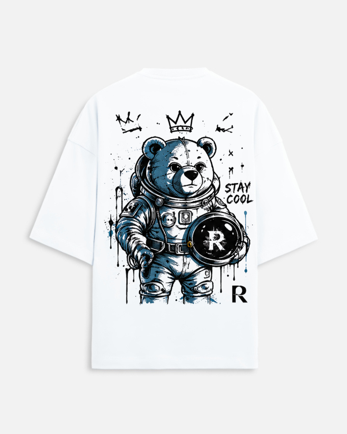 Beer King Oversized Fit T-Shirt in White - Rivento Fashion oversized t-shirt for men