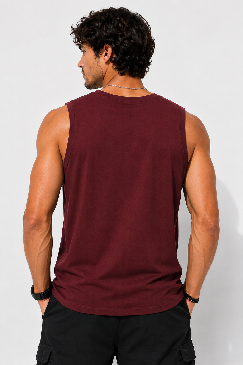 Train Hard Graphic Maroon Tank Top for Men