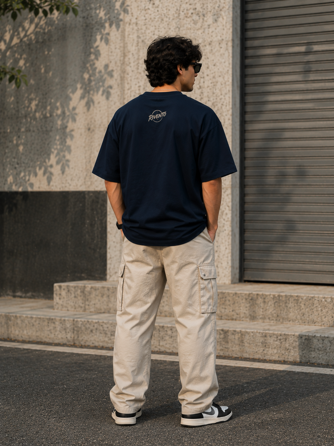Never Give Up Wolf Graphic Oversized T-Shirt for Men