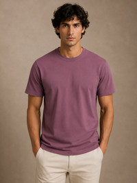 Softcore Men's Premium Mauve Classic Fit Solid T-Shirt