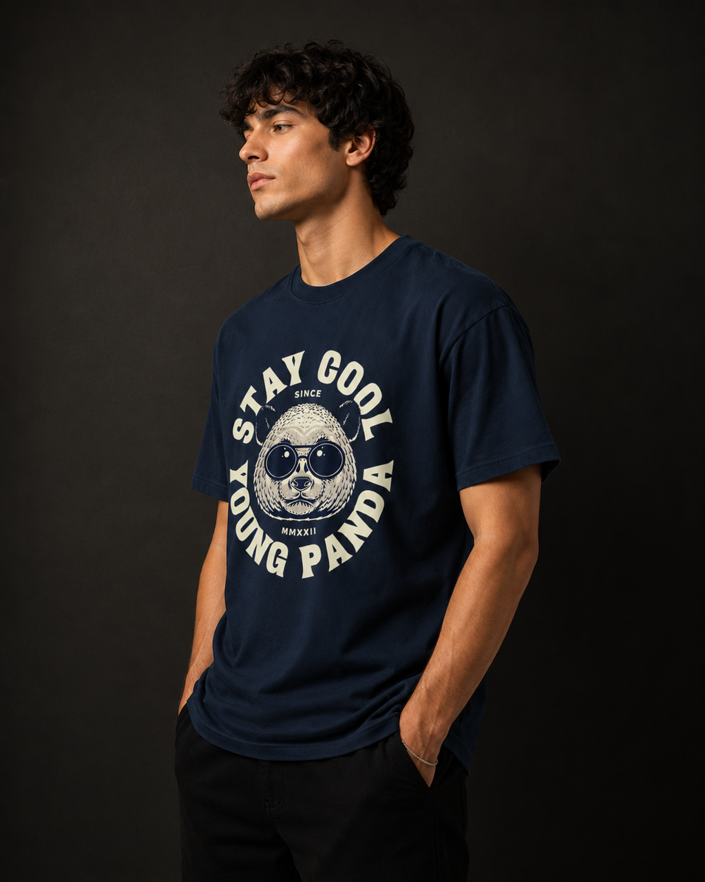 Stay Cool Young Panda Graphic Men Classic Fit T-Shirt