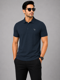 Signature Men Classic Fit Navy Blue Polo T-Shirt