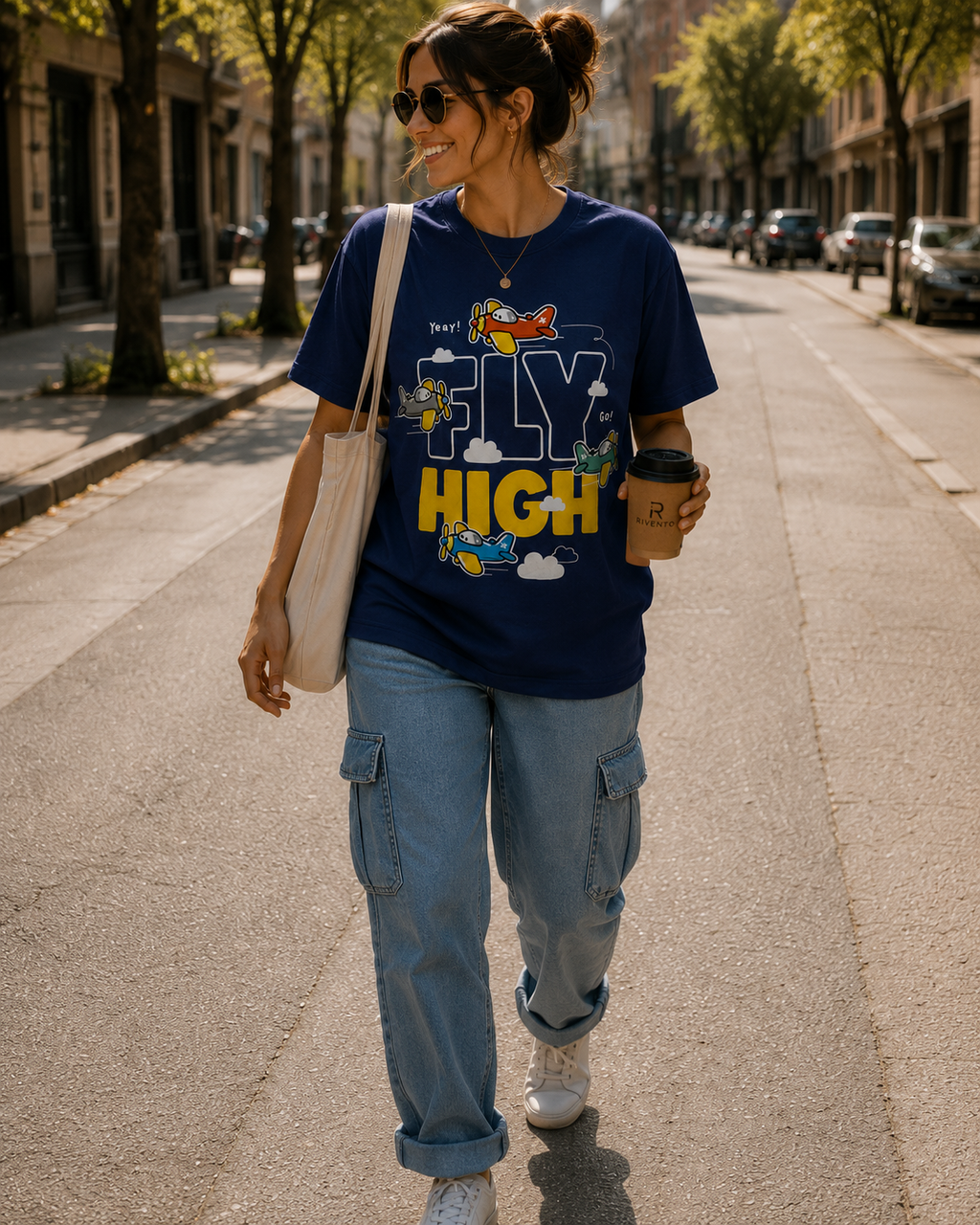Women Airplane Adventure Graphic T-Shirt