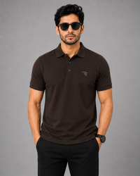 Signature Men Classic Fit Brown Polo T-Shirt