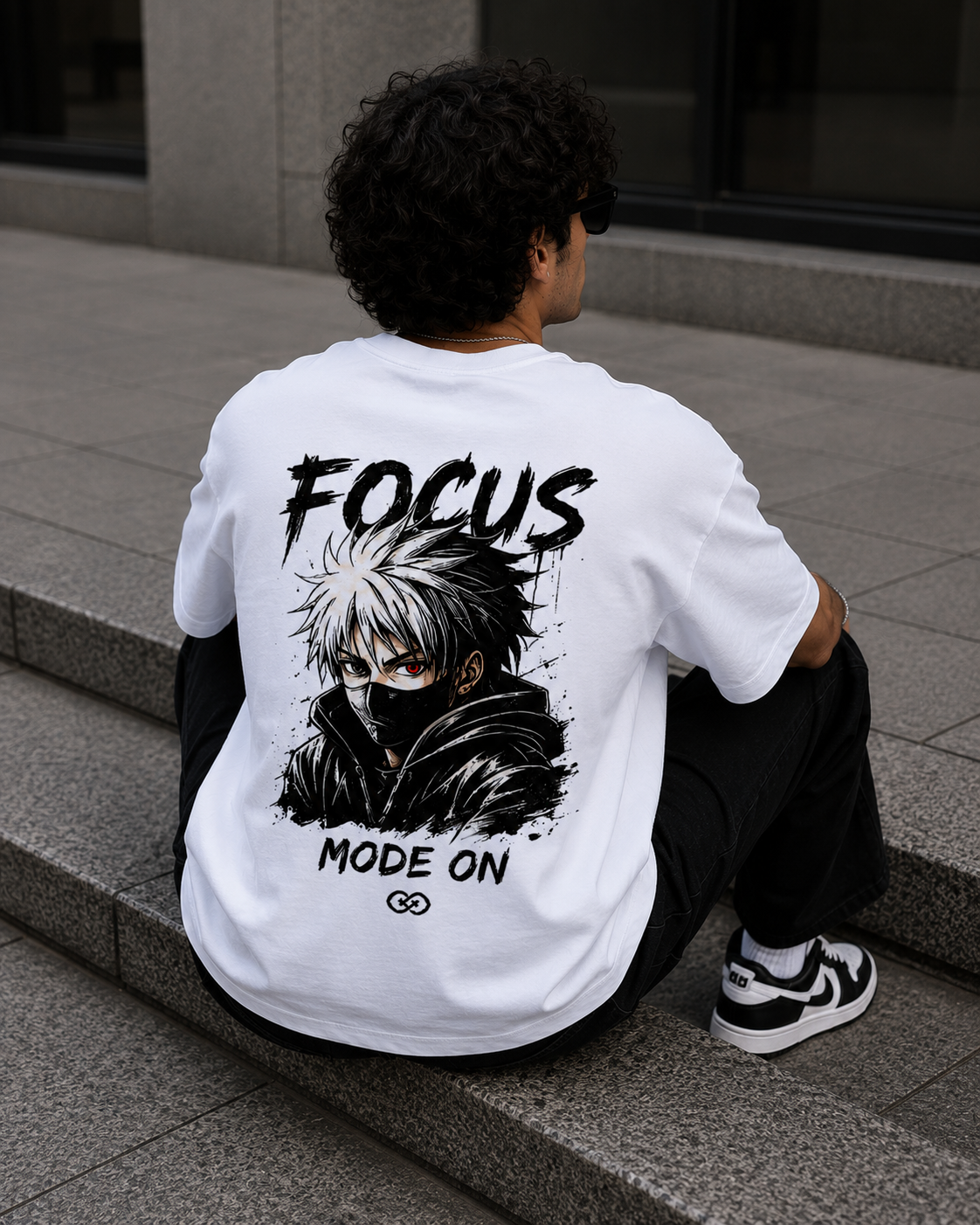 Focus Mode On Oversized Graphic T-Shirt for Men