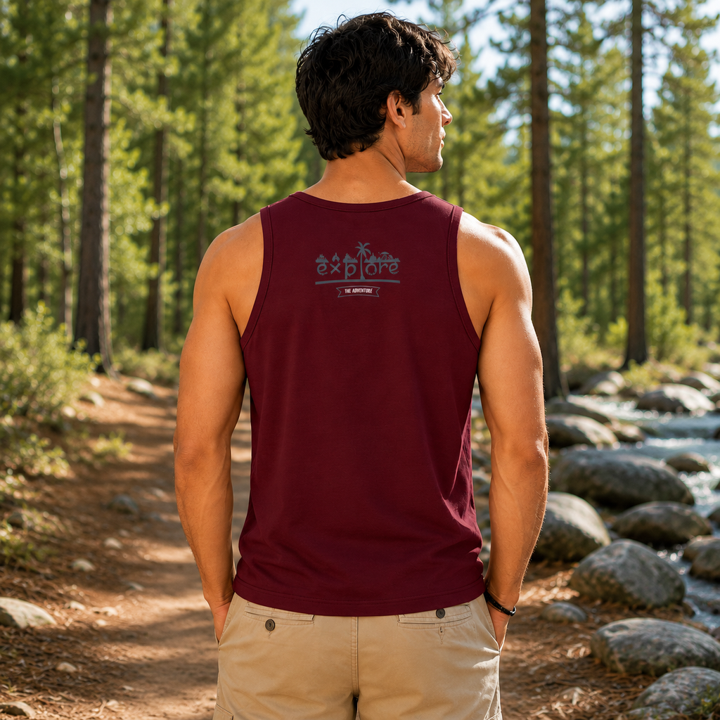 Forest Horizon Maroon Tank Top