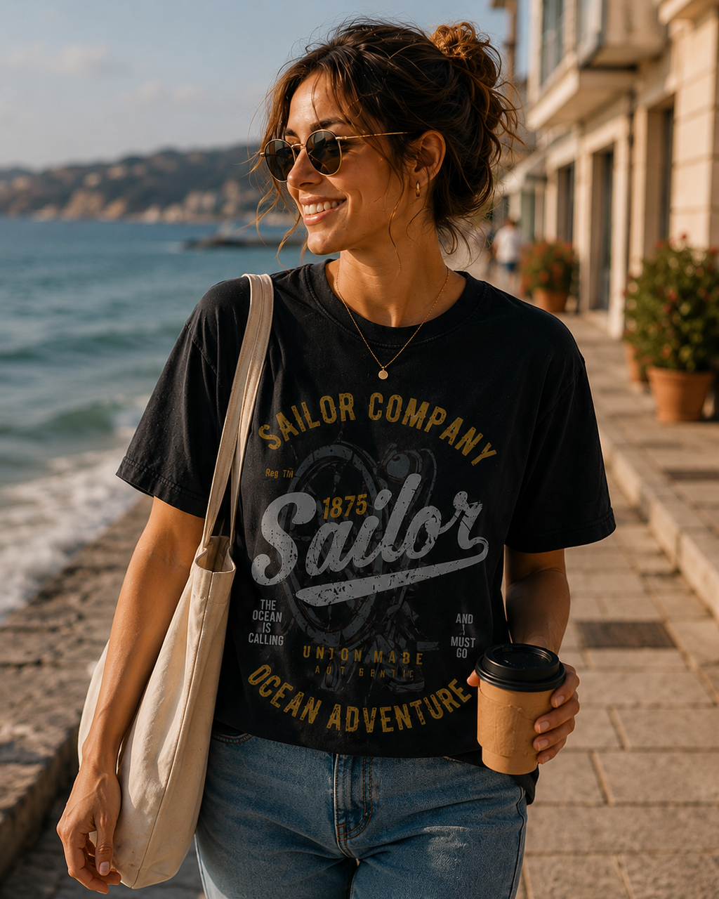 Women Sailor Life Nautical Graphic T-Shirt