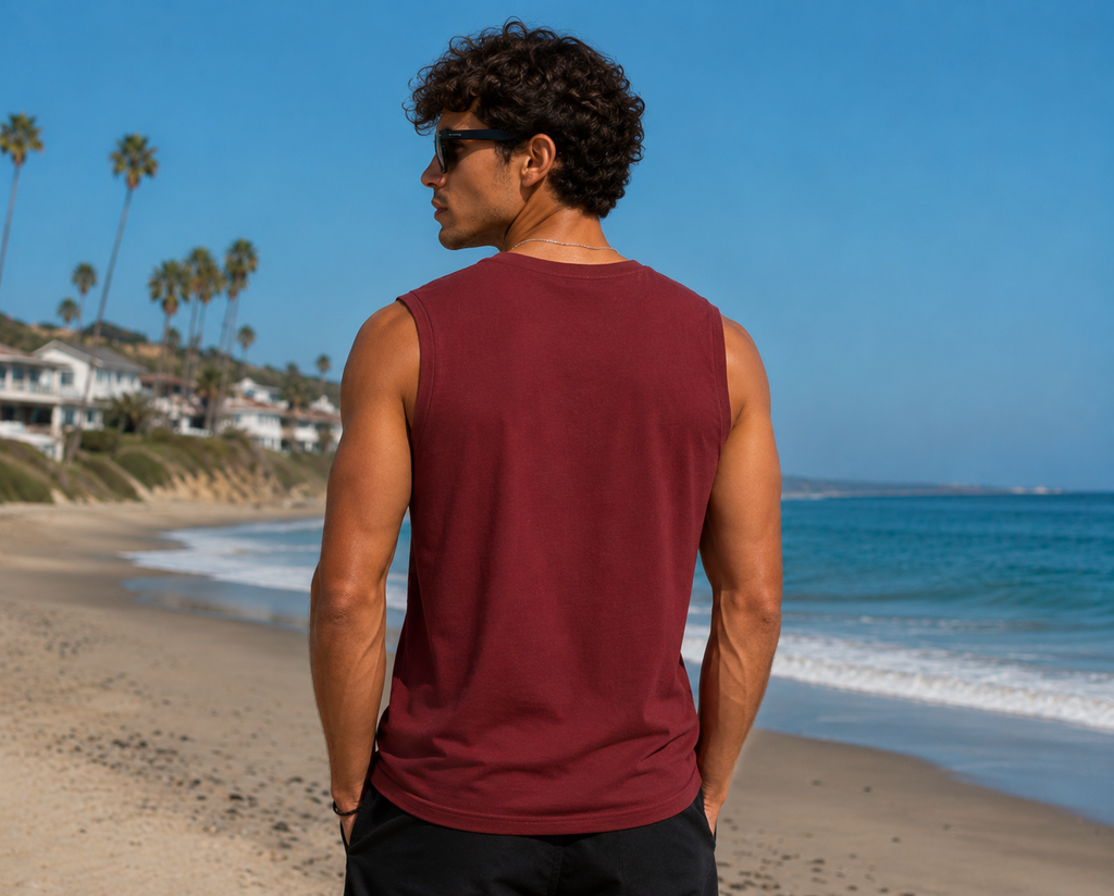 Wanderlust Skull Maroon Tank Top
