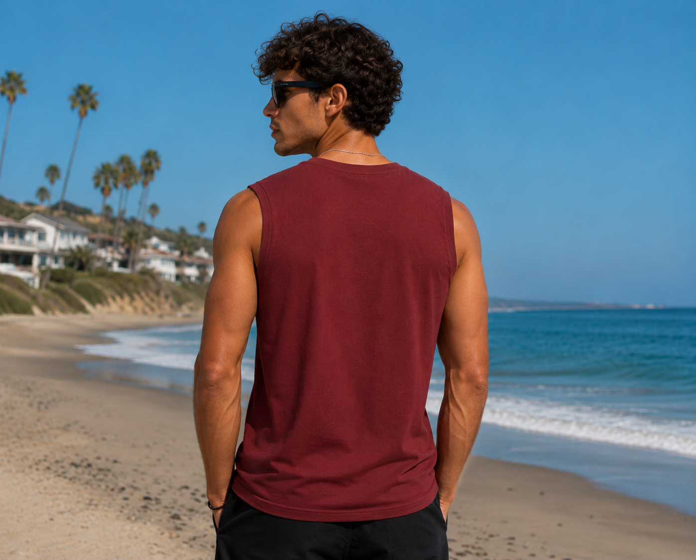 Wanderlust Skull Maroon Tank Top