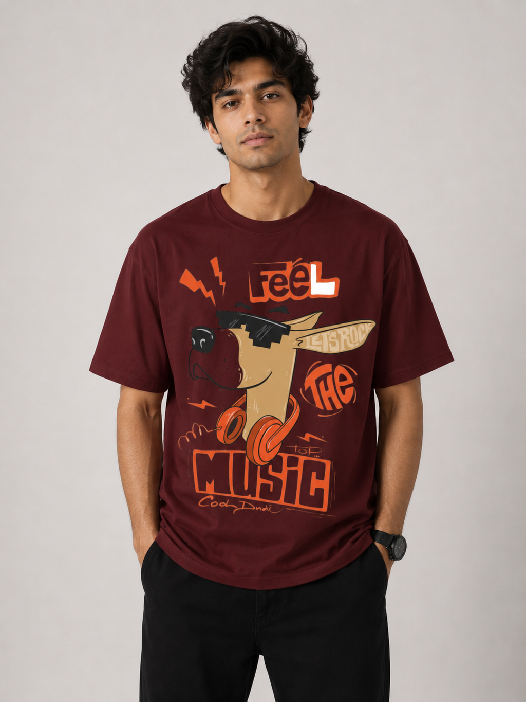 Feel the Music Men Classic Fit Graphic T-Shirt