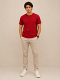 Softcore Men's Premium Red Classic Fit Solid T-Shirt