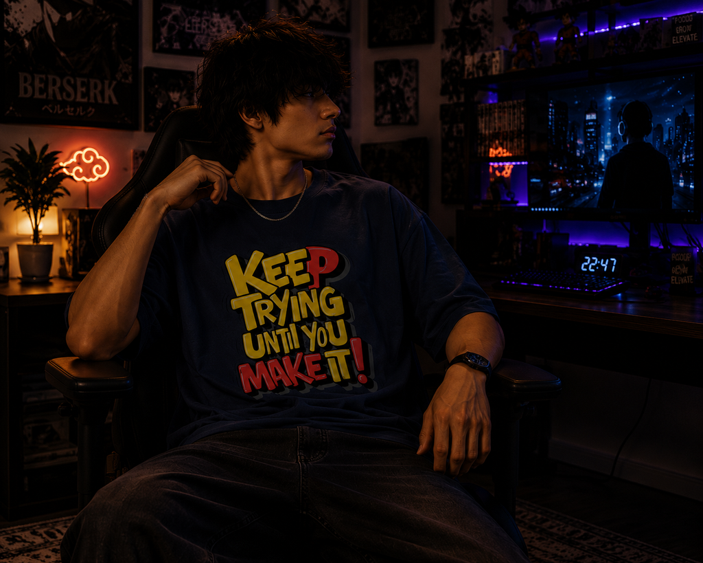 Keep Going Oversized Motivational T-Shirt for Men
