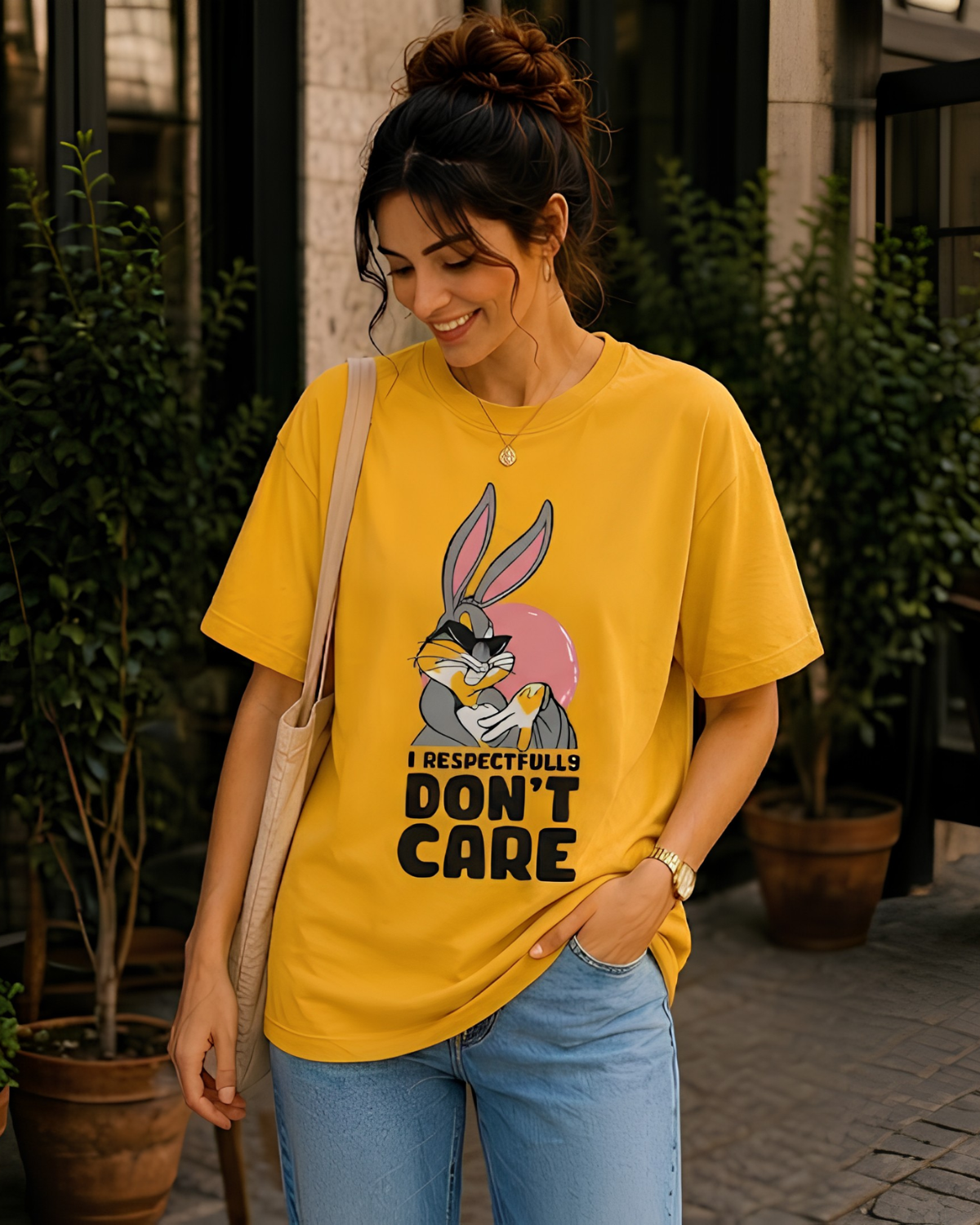 Women Savage Bunny Graphic T-Shirt