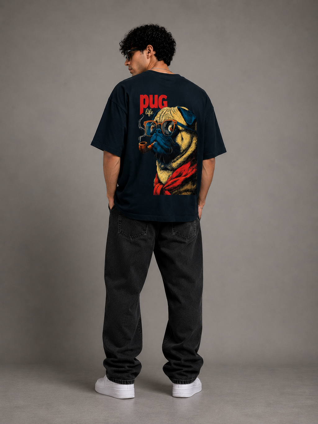 Pug Life Oversized Graphic T-Shirt for Men