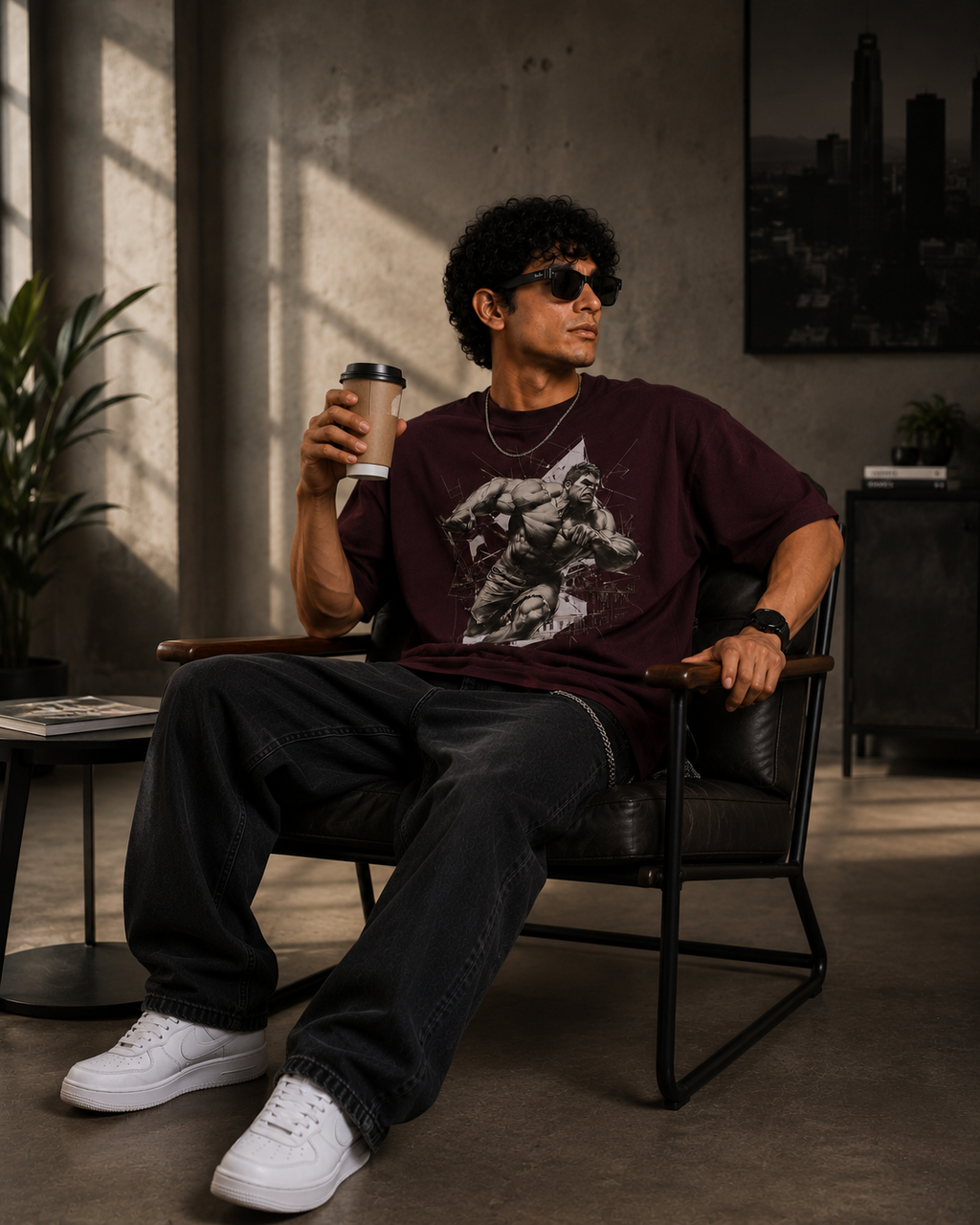 Unleash the Titan Oversized Graphic T-Shirt for Men