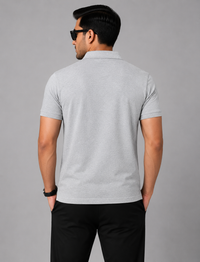 Signature Men Classic Fit Grey Polo T-Shirt