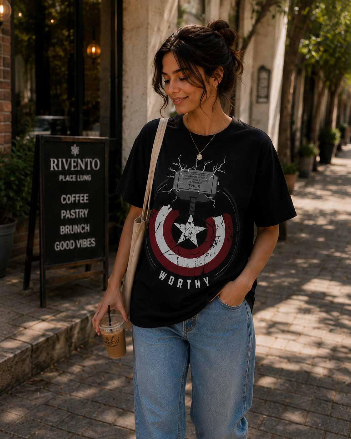 Women Worthy Superhero Graphic T-Shirt